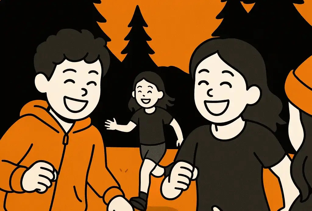 Families meeting with RVs